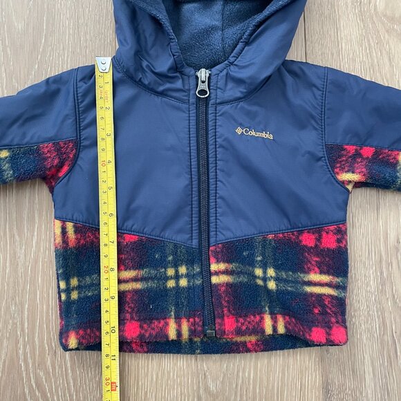 Columbia Jacket Infant 3-6 Months Blue Red Fleece Steen Mountain Full Zip Hoodie - Picture 7 of 13